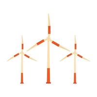 Modern wind turbine icon, flat style vector