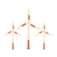 Modern wind turbine icon, flat style vector