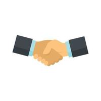 Business handshake icon, flat style vector