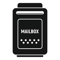 Empty mailbox icon, simple style vector