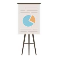 Pie chart banner icon, flat style vector