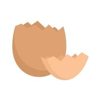 Crack eggshell icon, flat style vector