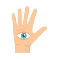 Eye in hand icon, flat style vector