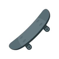 Black skateboard icon, flat style vector