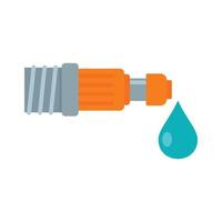 Drop irrigation pipe icon, flat style vector