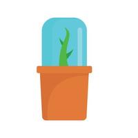 Glass plant pot icon, flat style vector