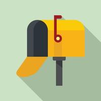 Open home mailbox icon, flat style vector