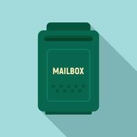 Empty mailbox icon, flat style vector