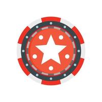 Star casino chip icon, flat style vector