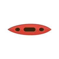 Top view canoe boat icon, flat style vector