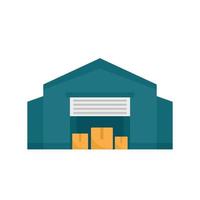 Warehouse building icon, flat style vector