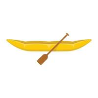 canoa, barco, yo, icono, plano, estilo vector