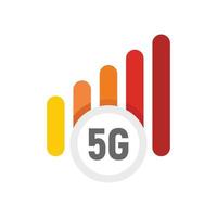 Icono móvil 5g, estilo plano vector