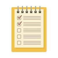 Notebook checklist icon, flat style vector