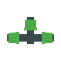 Cross pipe irrigation icon, flat style vector