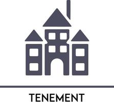 Tenement, Real Estate minimal thin line Icon Fully Editable and Scalable. Outline icons collection. Simple vector illustration