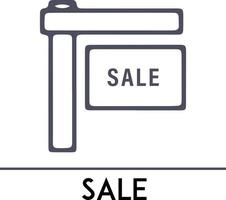 Sale Home Icon, Real Estate minimal thin line Icon Fully Editable and Scalable. Outline icons collection. Simple vector illustration