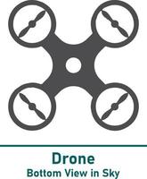 conjunto de iconos negros de drones de tecnología moderna, tecnología de helicópteros e icono de vector de aeronave totalmente escalable y editable