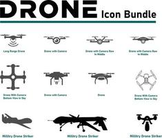 paquete de iconos de drones vectoriales totalmente editable y escalable. mejor uso para la agricultura, bienes raíces y diferentes industrias vector