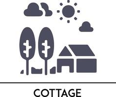 Cottage, Real Estate minimal thin line Icon Fully Editable and Scalable. Outline icons collection. Simple vector illustration