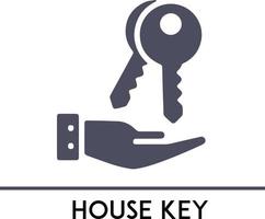 House Key on hand, Real Estate minimal thin line Icon Fully Editable and Scalable. Outline icons collection. Simple vector illustration