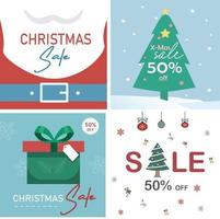 venta de navidad, banner de anuncios de navidad, fondo de navidad. vector
