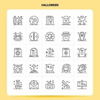 OutLine 25 Halloween Icon set Vector Line Style Design Black Icons Set Linear pictogram pack Web and Mobile Business ideas design Vector Illustration