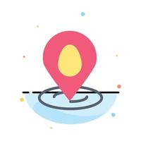 Location Pin Map Easter Abstract Flat Color Icon Template vector