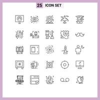 25 Creative Icons Modern Signs and Symbols of world plane view airplane percent Editable Vector Design Elements