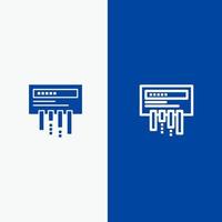 receptor enrutador wifi línea de radio y glifo icono sólido banner azul línea y glifo icono sólido banner azul vector