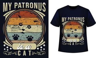 diseño de camisetas de animales mi patronus es un gato vector