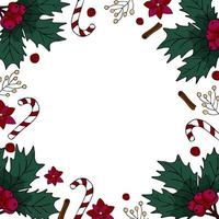 Set of christmas elements on white background Cinnamon, candy. Vector illustration.