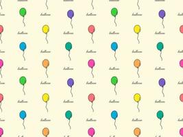 Balloon cartoon character seamless pattern on cream background vector