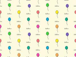 Balloon cartoon character seamless pattern on cream background vector