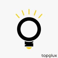 bombilla de luz simple y única como letra o palabra o imagen de fuente icono gráfico diseño de logotipo concepto abstracto vector stock. se puede utilizar como símbolo relacionado con el interior o la iluminación