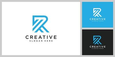 iniciales letra r logotipo abstracto diseño vectorial vector