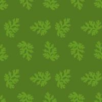 Coriander pattern on green. vector