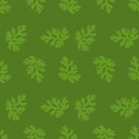 Coriander pattern on green. vector