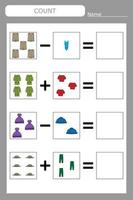 Worksheet for printing. Educational game for children. vector