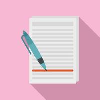 Essay edit icon, flat style vector