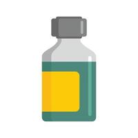Mint syrup bottle icon, flat style vector