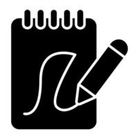 un icono de diseño único de cuaderno de bocetos vector