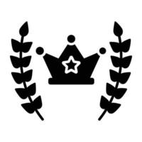 icono de premio de posición de corona, vector editable