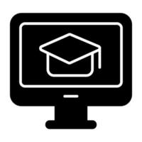 An icon design of online education vector