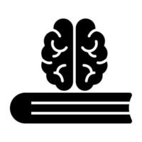 Glyph design icon of learning intelligence vector