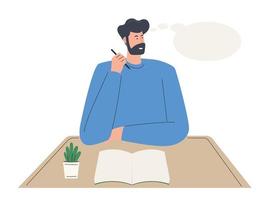 Dreaming Character, men Working, Study and Relax at Home vector