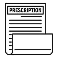 Medical prescription icon, outline style vector