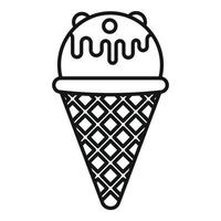 icono de helado de bola, estilo de contorno vector
