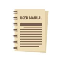 User manual icon, flat style vector