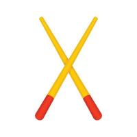 Wood chopsticks icon, flat style vector